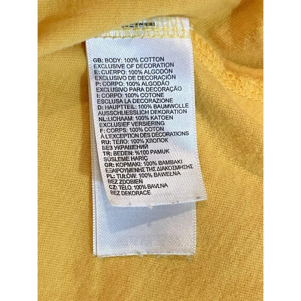 The North Face T-shirt Mens Short Sleeve Logo Size M Yellow Cotton